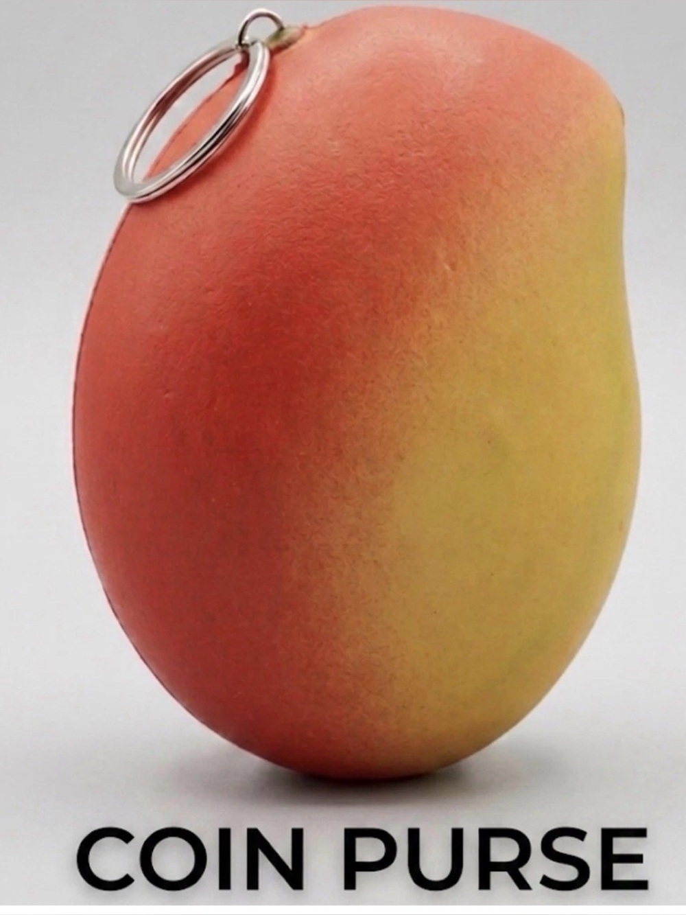 Realistic Mango Coin Purse Keychain – Cute Silicone Fruit Wallet